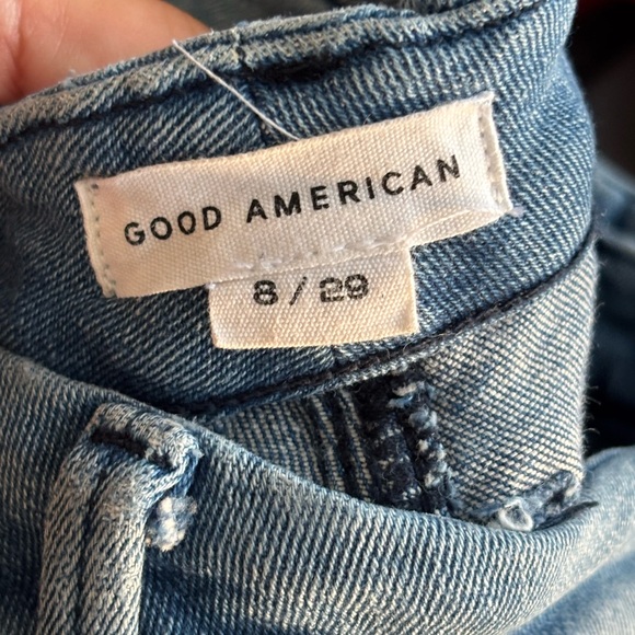 GOOD AMERICAN Good Legs Distressed Straight Jeans Women's Size 8 Blue GSBP941CET - Picture 4 of 9